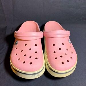 Crocs Crocband II Women 7 Men 5 Light Petal Pink Graphite Clog Slip On Shoe